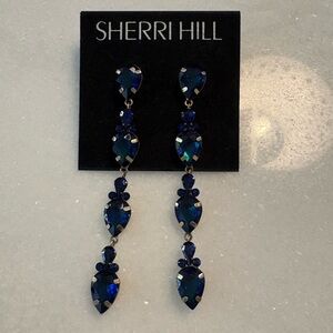 Sherri Hill Midnight Blue Statement Earrings